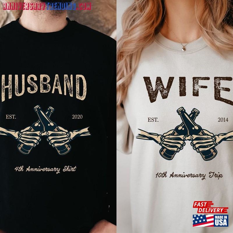 Couple Anniversary Gift Custom Sweatshirts Crewneck Sweatshirt Couples Matching Bachelorette Merch Bridal Party Sweater Br27sw T-Shirt Unisex – Bipubunny Store