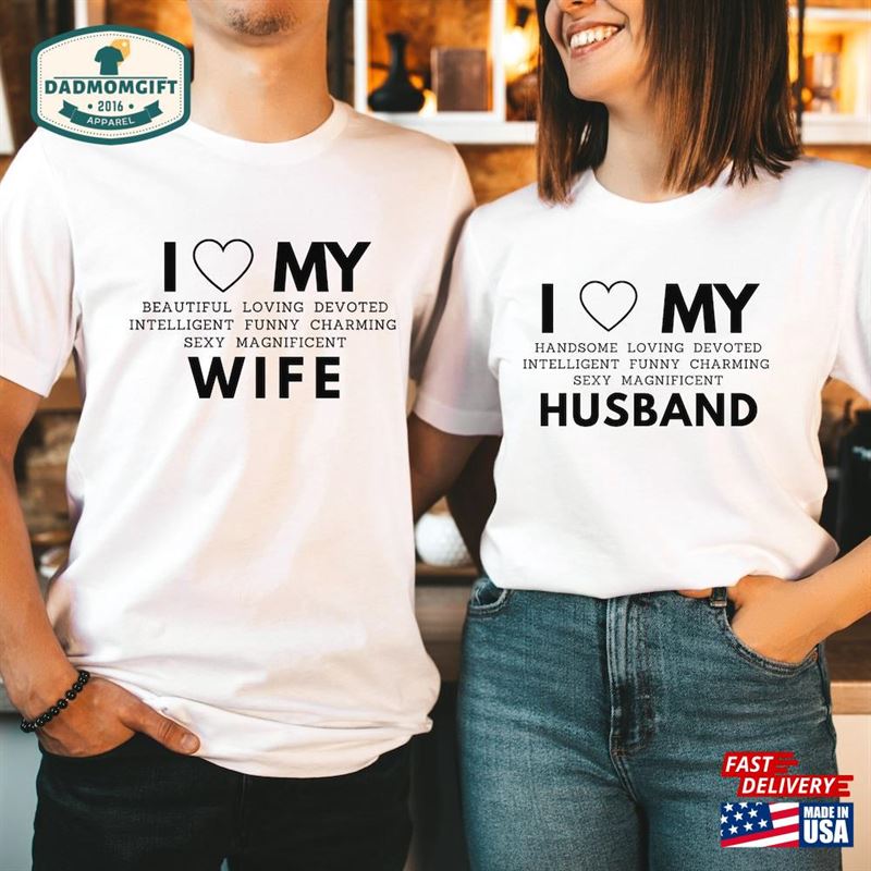 Couple’s Tee Shirts Handsome Husband Shirt T-Shirt Classic