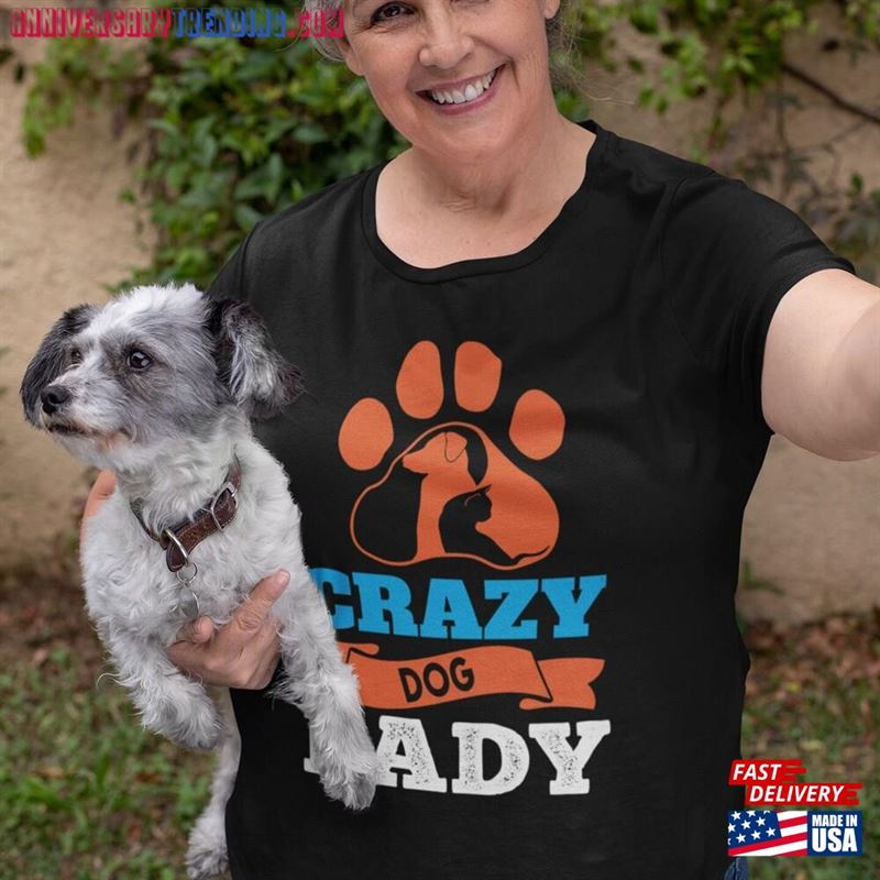 Crazy Dog Lady Mom Shirt Pawprint Unisex T-Shirt – Bipubunny Store