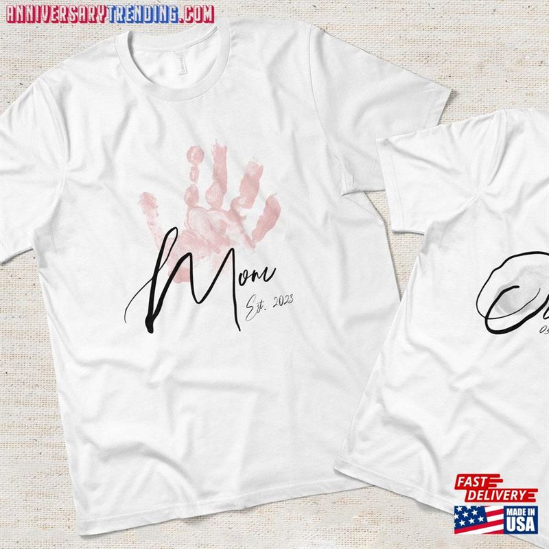 Custom Baby Handprint Shirt Personalized Mother’s Day Gift Sweatshirt Unisex – Bipubunny Store