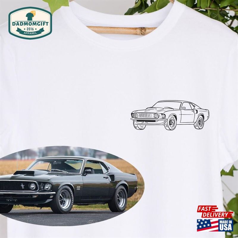 Custom Car Outline Shirt Portrait From Photo T-Shirt Sweatshirt Classic