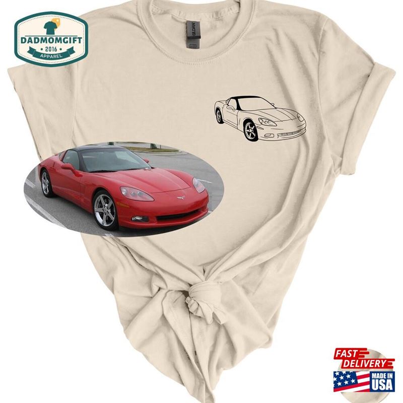 Custom Car Outline Shirt Portrait From Photo T-Shirt Sweatshirt Classic