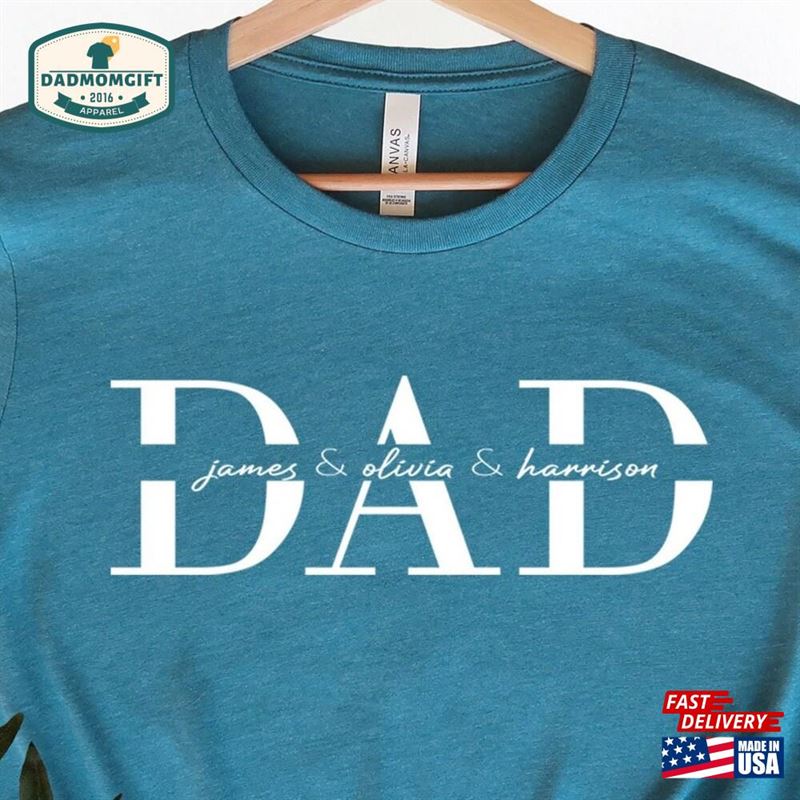 Custom Dad Shirt With Kids Names Father Hoodie Classic