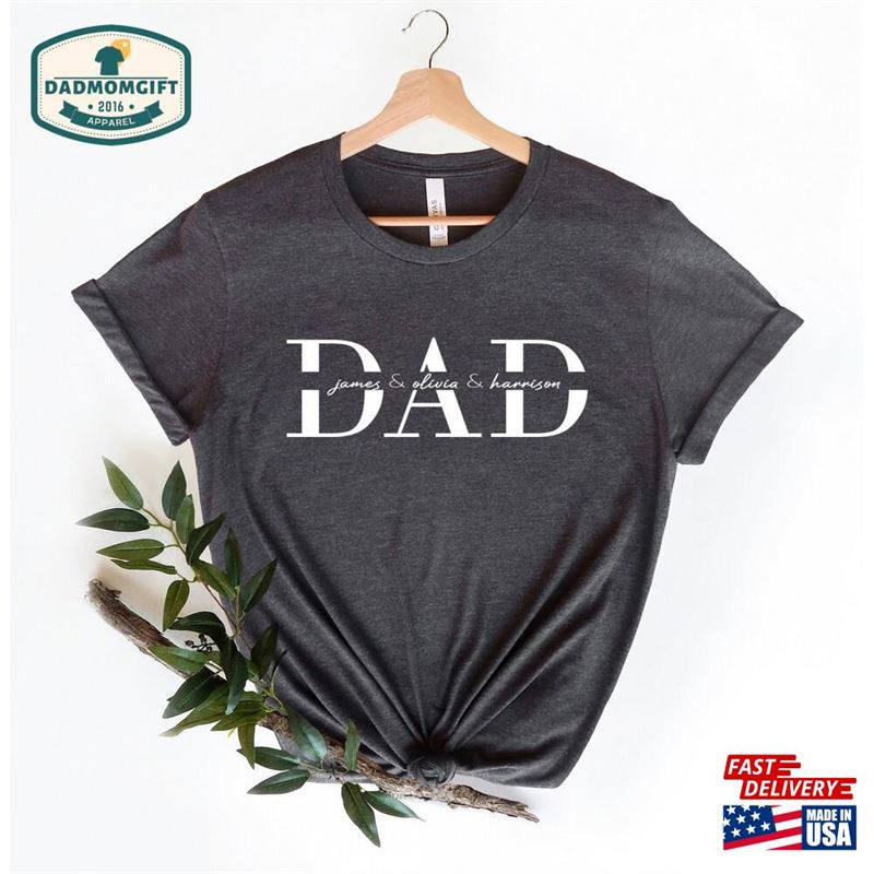 Custom Dad Shirt With Kids Names Father Hoodie Classic