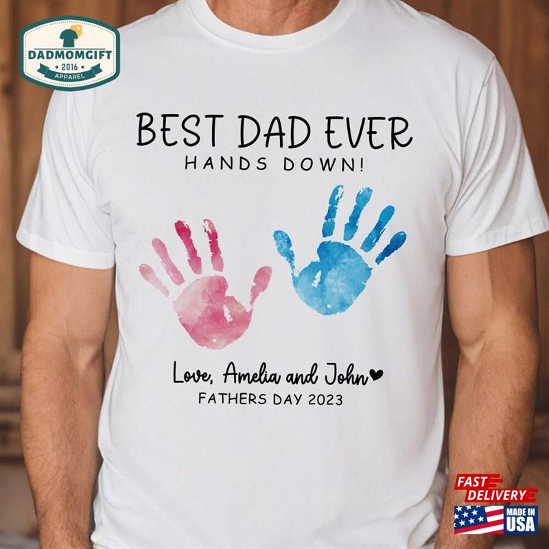 Custom Fathers Day Gift New Dad Shirt With Kids Name Classic Sweatshirt