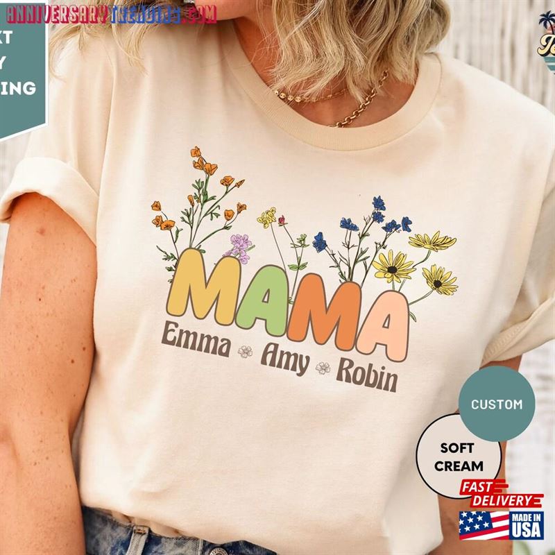 Custom Mama Floral Shirt Mom With Kids Names Personalized For Sweatshirt Hoodie – Bipubunny Store