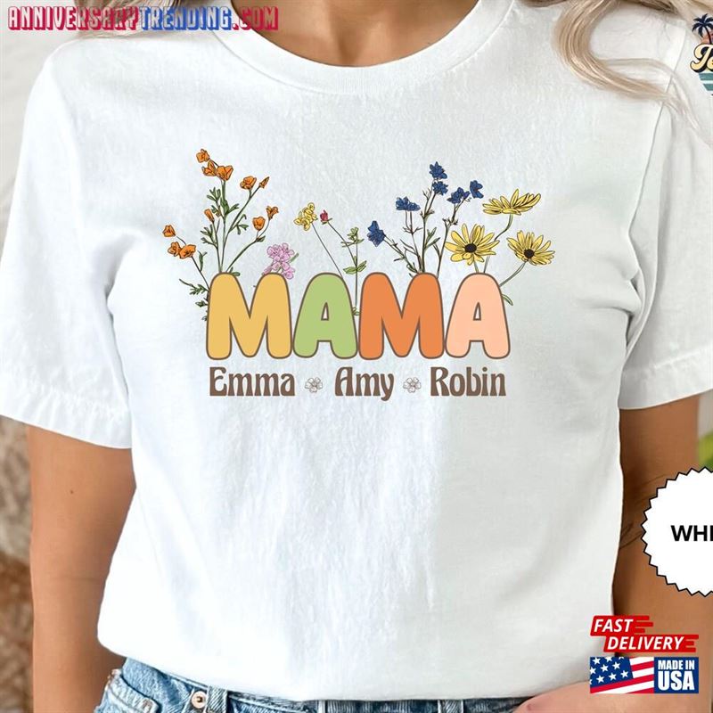 Custom Mama Floral Shirt Mom With Kids Names Personalized For Sweatshirt Hoodie – Bipubunny Store