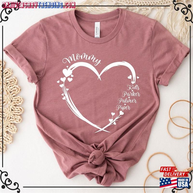 Custom Mama Shirt Personalized Mom With Kids Names Hoodie Unisex -Bipubunny Store