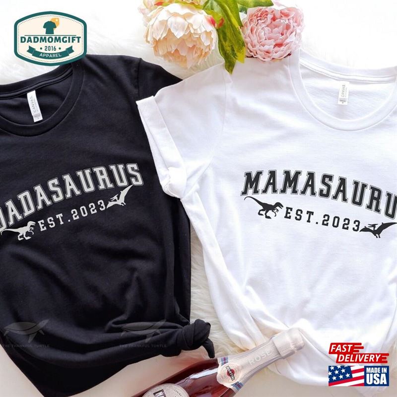 Custom Mamasaurus Dadasaurus Matching Shirt Unisex Sweatshirt