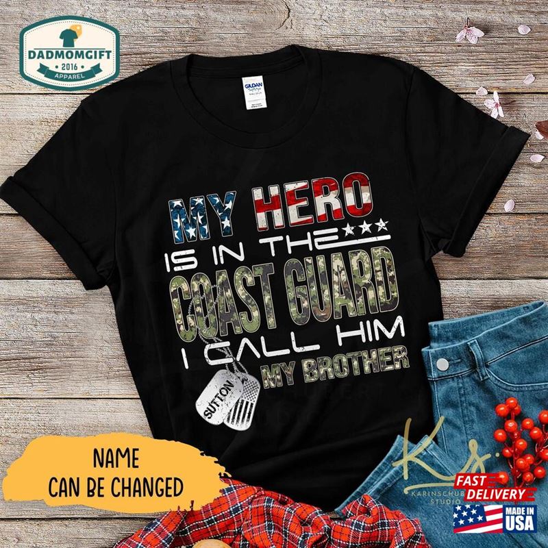 Custom My Hero Is In The Coast Guard I Call Him Son Military Family Matching Shirts T-Shirt Hoodie