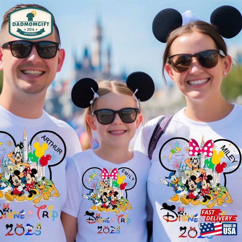 Custom Name Family Trip 2023 T Shirt Vacation Tee Unisex T-Shirt