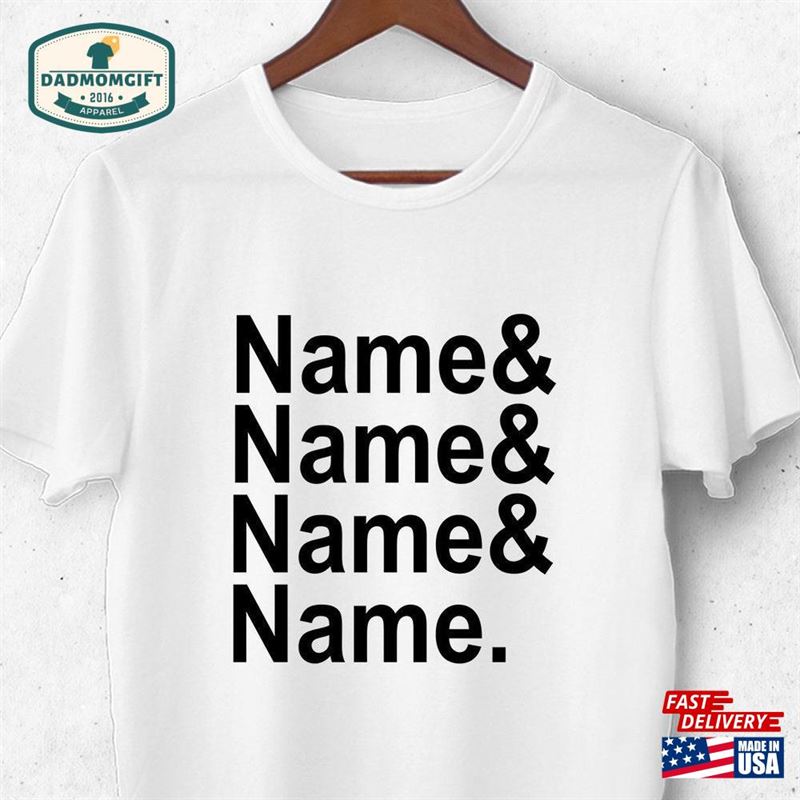 Custom Name List Shirt Personalised Tshirt Classic Sweatshirt