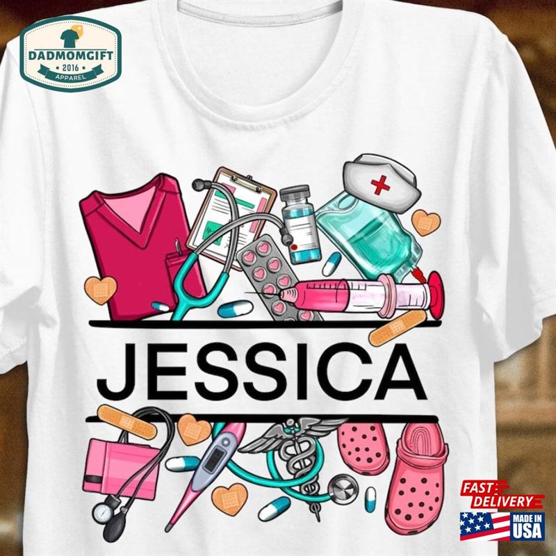 Custom Name Nurse Shirt Shirts Personalized Classic Unisex