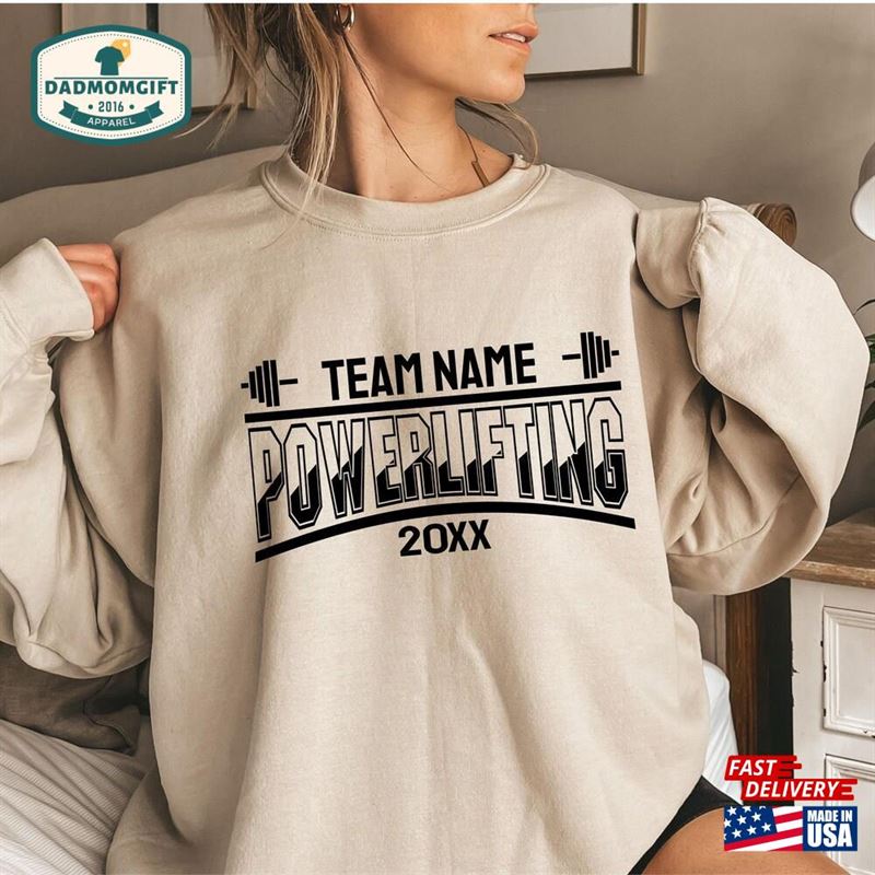 Custom Powerlifting Club Sweatshirt Hoodie Team Name Unisex