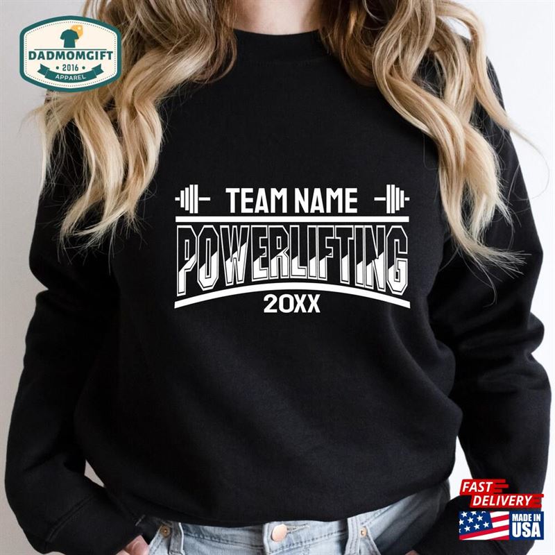 Custom Powerlifting Club Sweatshirt Hoodie Team Name Unisex