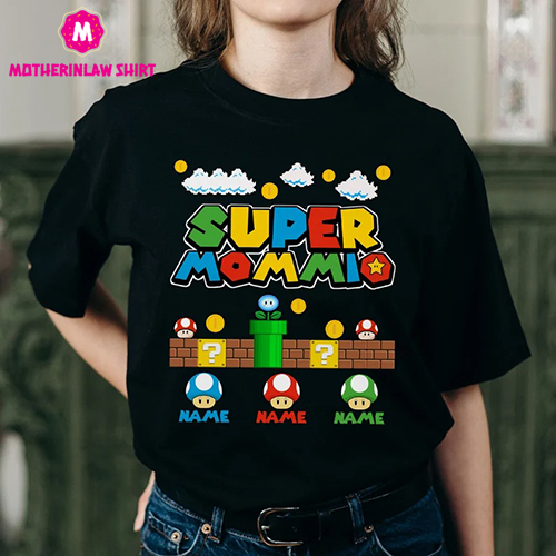 Custom Supper Mommio Kiddio Family Matching Shirt, Supper Mom Shirt, Mother’s Day Gift For Mom, Family Game Shirt, Mom Gift