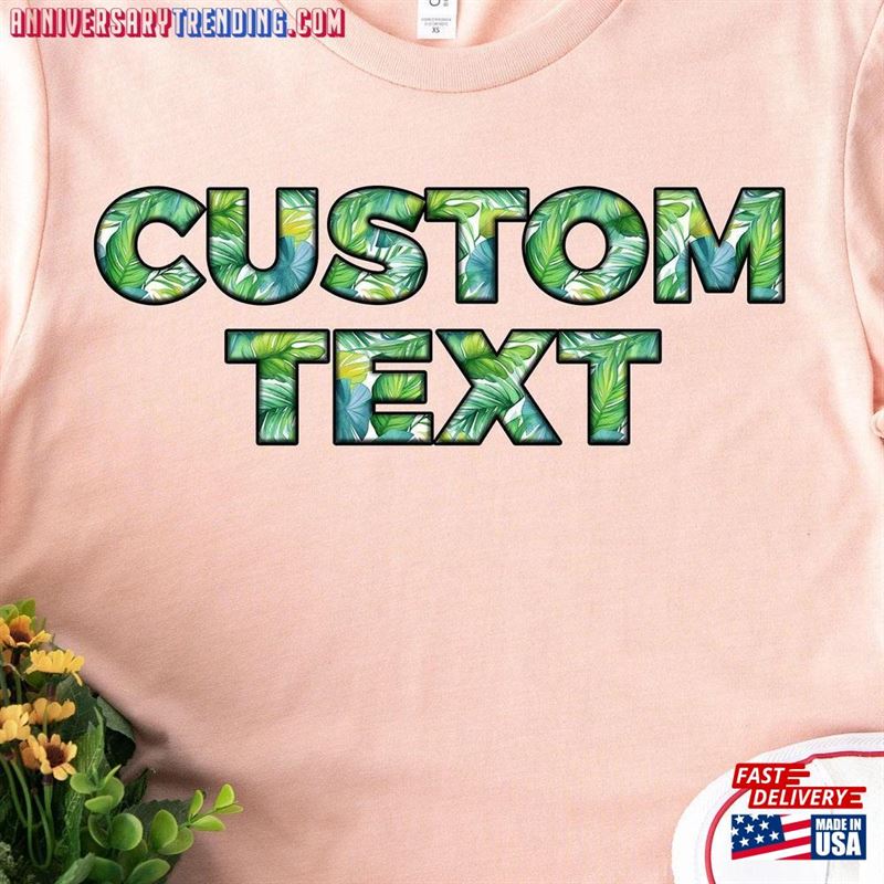 Custom Text Hawaiian Floral Art Personalized Shirt Gift Customized T-Shirt Classic Sweatshirt – Bipubunny Store