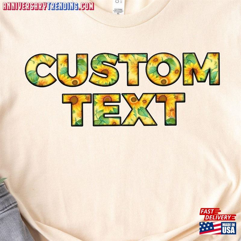 Custom Text Sunflower Art Personalized Shirt Gift Customized T-Shirt Sweatshirt – Bipubunny Store