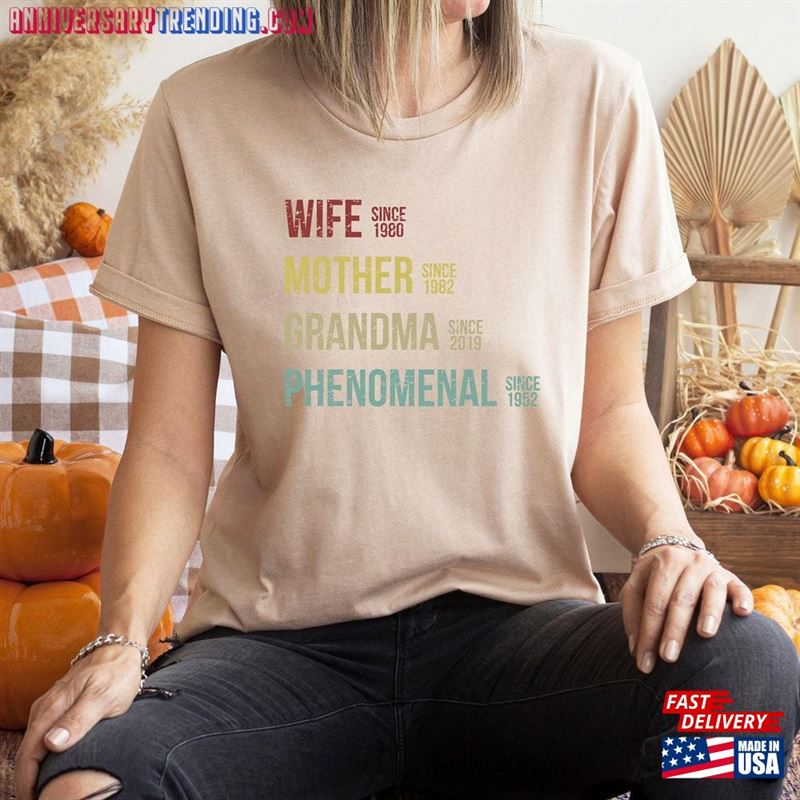 Custom Wife Mother Grandma Phenomenal Since Shirt Personalized Mom T-Shirt Customizable Unisex Sweatshirt – Bipubunny Store