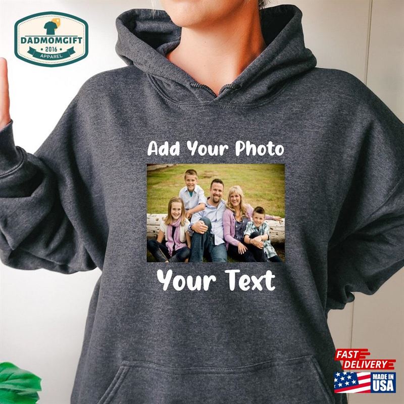 Custom Your Photo And Text Hoodie Picture Women Classic T-Shirt