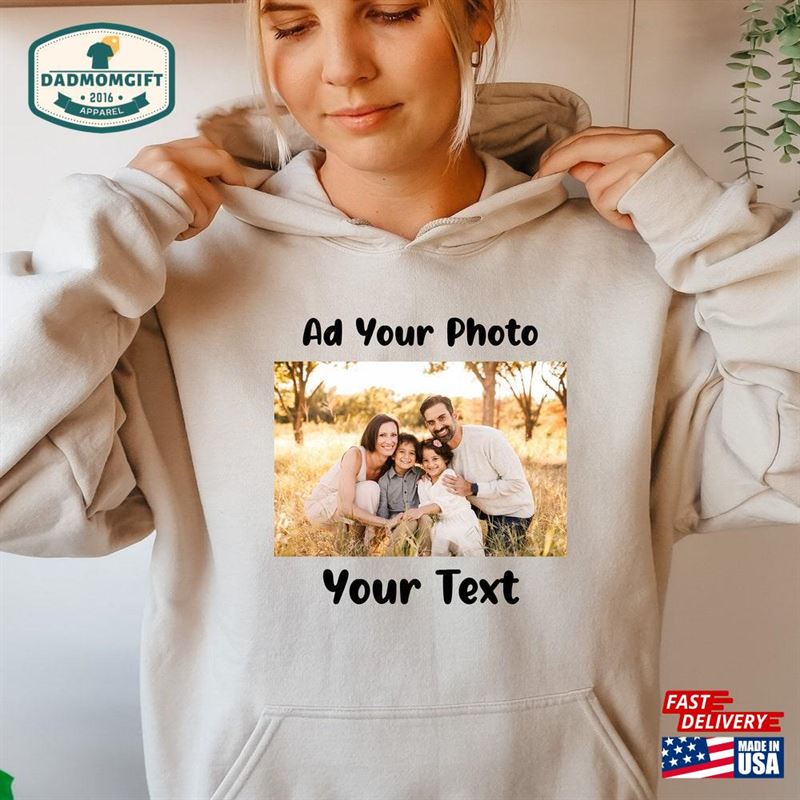 Custom Your Photo And Text Hoodie Picture Women Classic T-Shirt