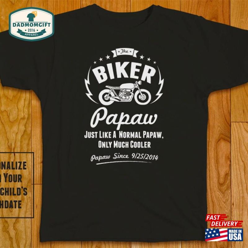 Customizable Personalizable Biker Papaw Just Like A Normal Only Much Cooler Since You Add Grandchild Sweatshirt Hoodie