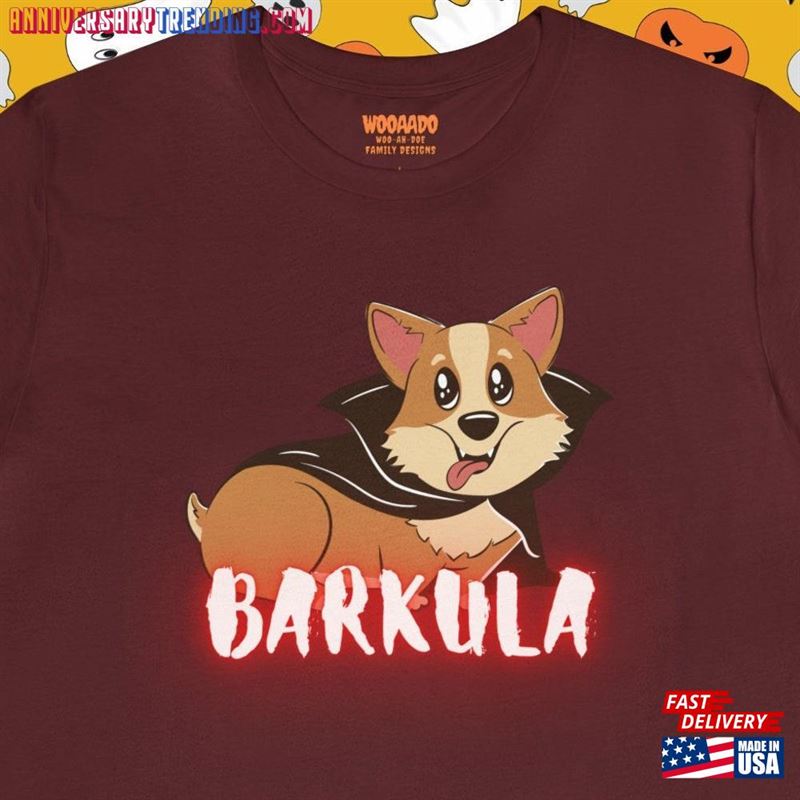 Cute Corgi Halloween Shirt Barkula Dog Happieness Classic Unisex – Bipubunny Store