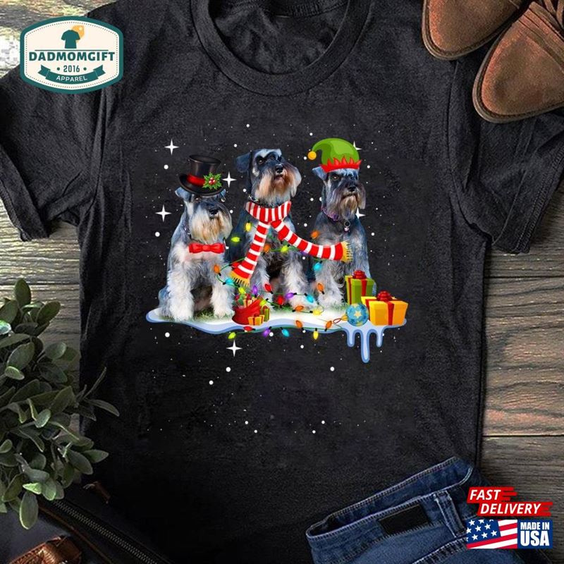 Cute Miniature Schnauzer Christmas Dog T-Shirt Gift For Lovers Funny Sweatshirt