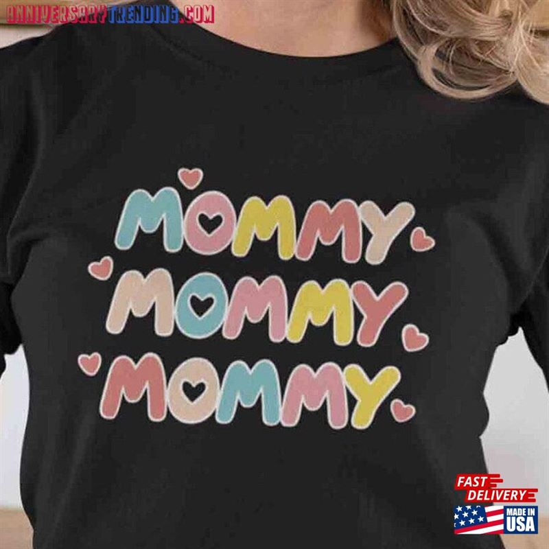 Cute Mommy 100% Cotton Tee T-Shirt Family Gift For Mom Mother Classic – Bipubunny Store