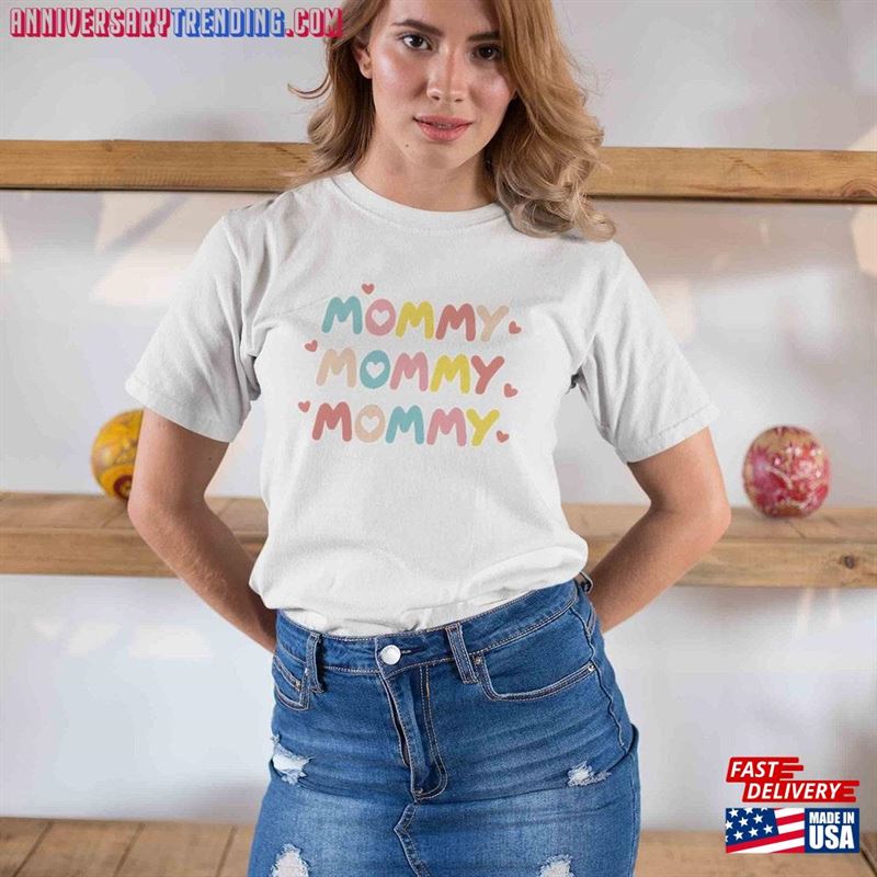 Cute Mommy 100% Cotton Tee T-Shirt Family Gift For Mom Mother Classic – Bipubunny Store