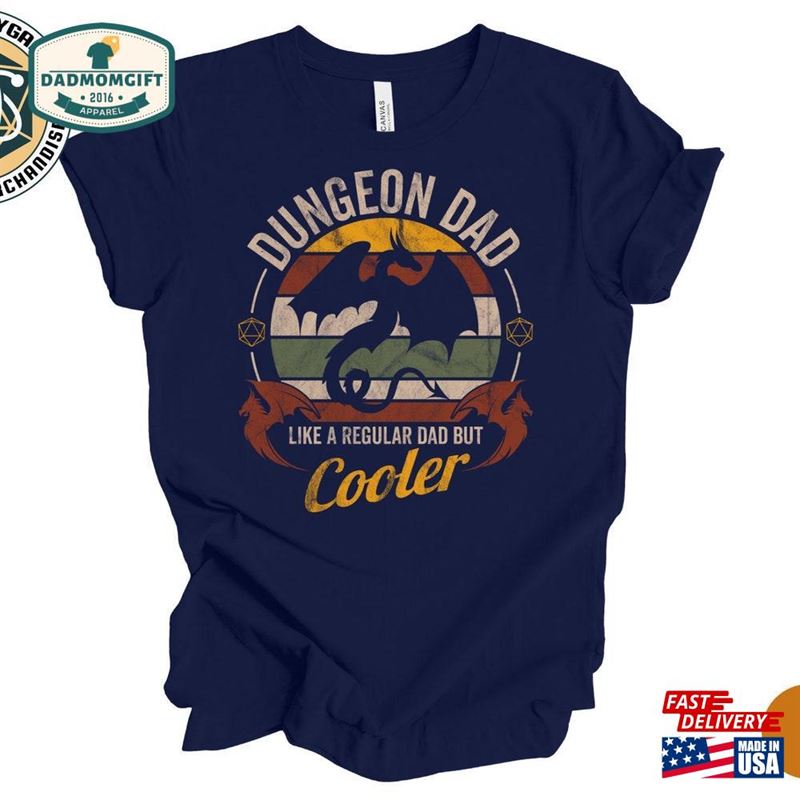 D Dungeon Dad Shirt Fun Ttrpg Dnd Fathers Day Unisex T-Shirt