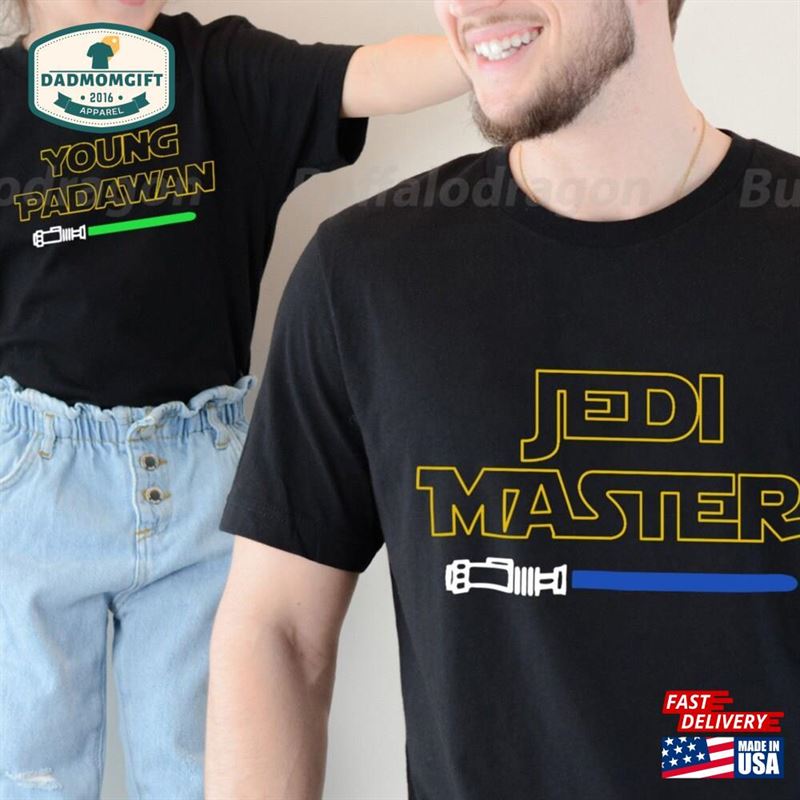 Dad And Son Jedi Shirt Master Young Padawan Shirts Father’s Lightsabers Sweatshirt Classic