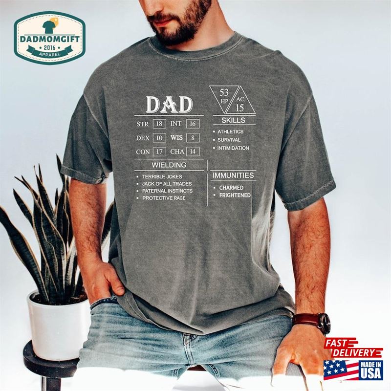 Dad Character Sheet Dungeons And Dragons Shirt Role Playing Game Unisex Hoodie