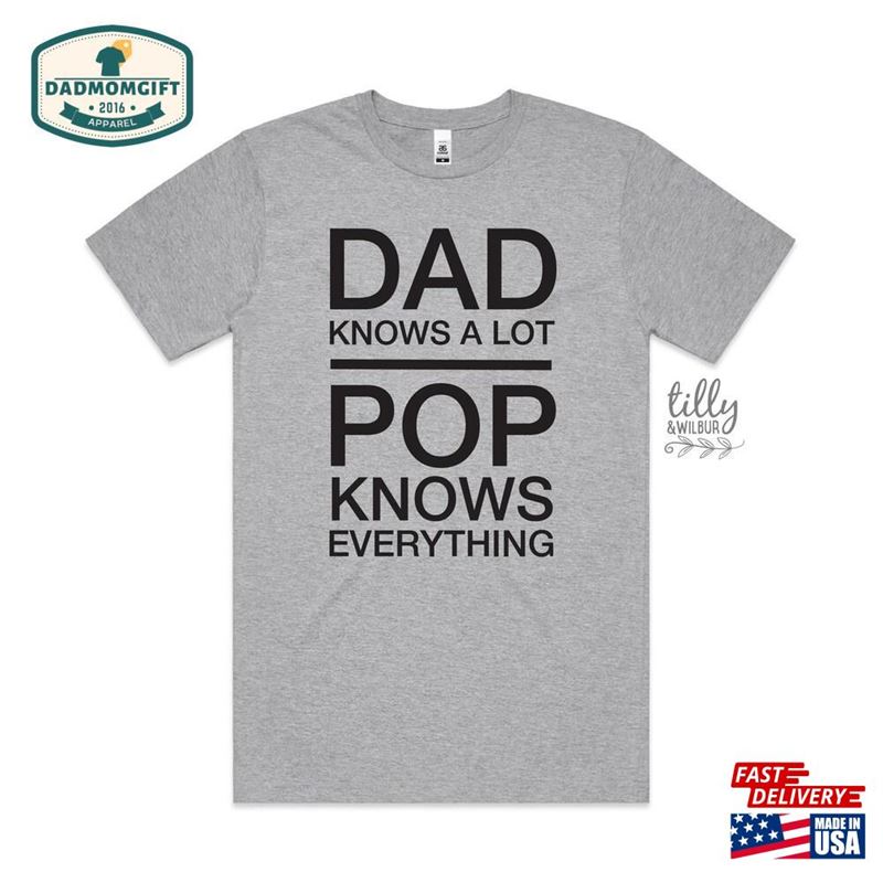 Dad Knows A Lot Pop Everything T-Shirt Funny Men’s Shirt Hoodie Classic