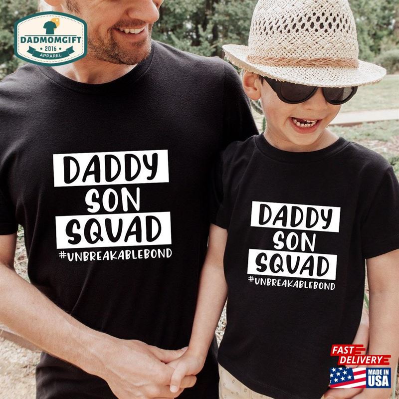 Dad Son Squad Shirt Matching Father And Daddy Me Set T-Shirt Sweatshirt