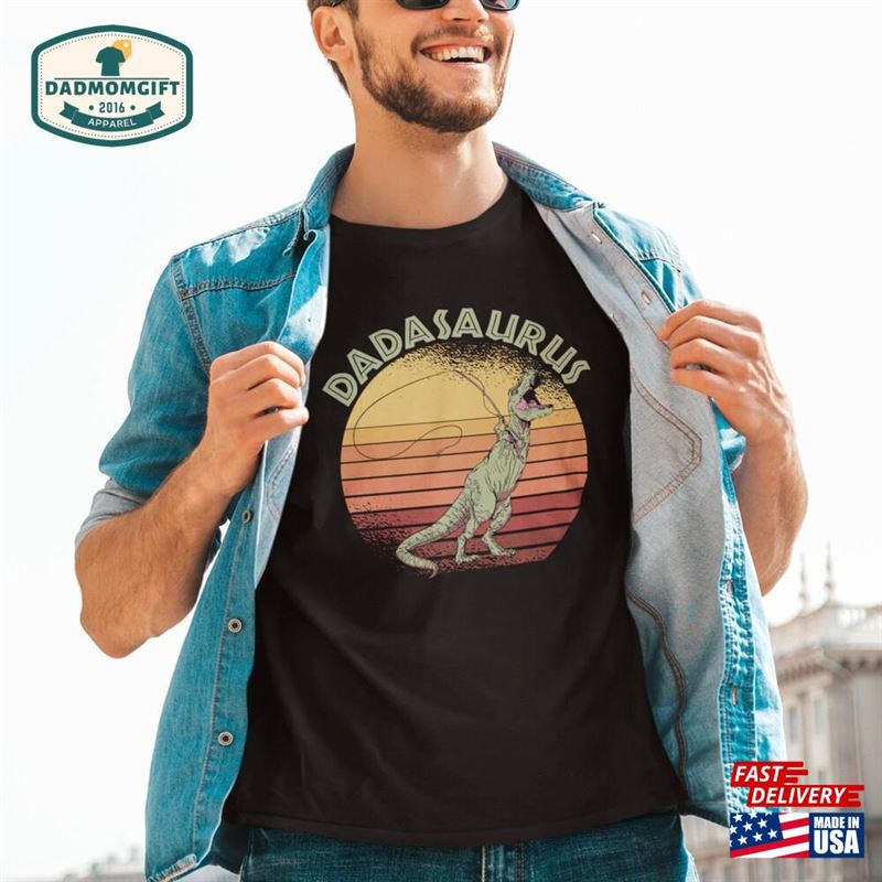 Dadasaurus Shirt Rex Fishing T Dad Dinosaur Unisex Classic