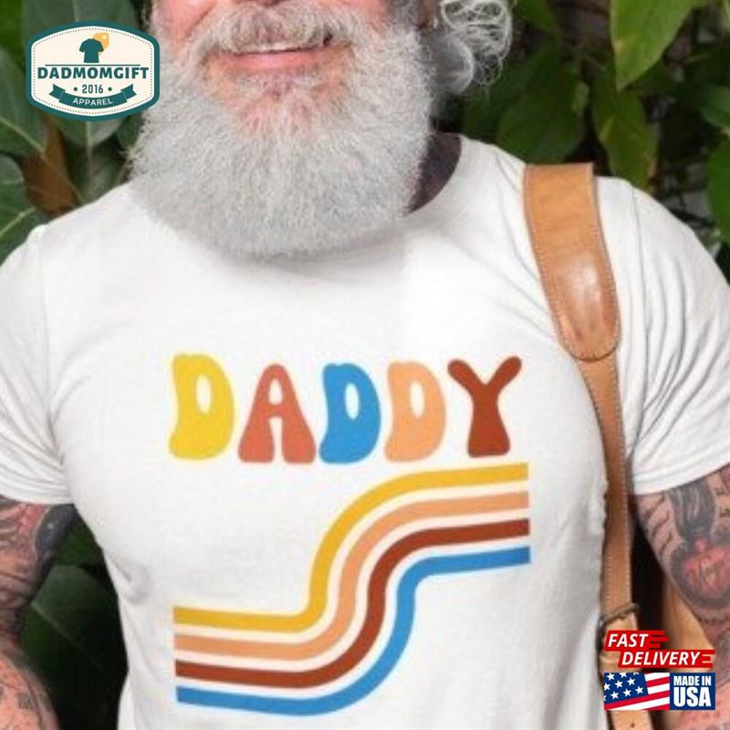 Daddy Shirt Retro Stripes Vintage Style Short Sleeve Father Unisex Classic