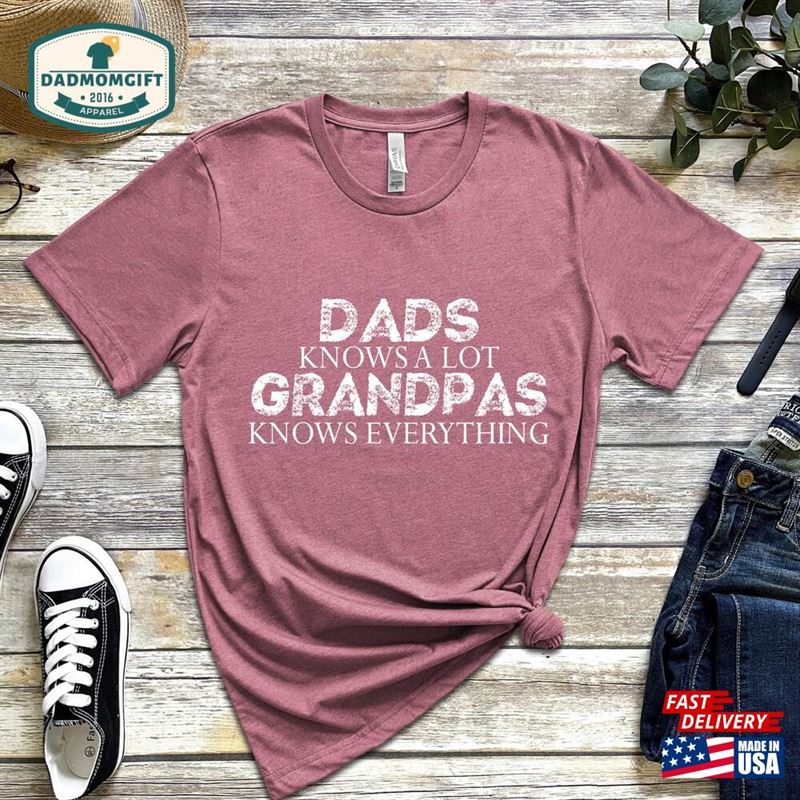 Dads Know A Lot Grandpas Everything Funny Shirt Men Grandpa Gift Unisex Sweatshirt