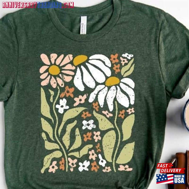 Daisy T-Shirt Wild Flowers Shirt Floral Sweatshirt Unisex – Bipubunny Store