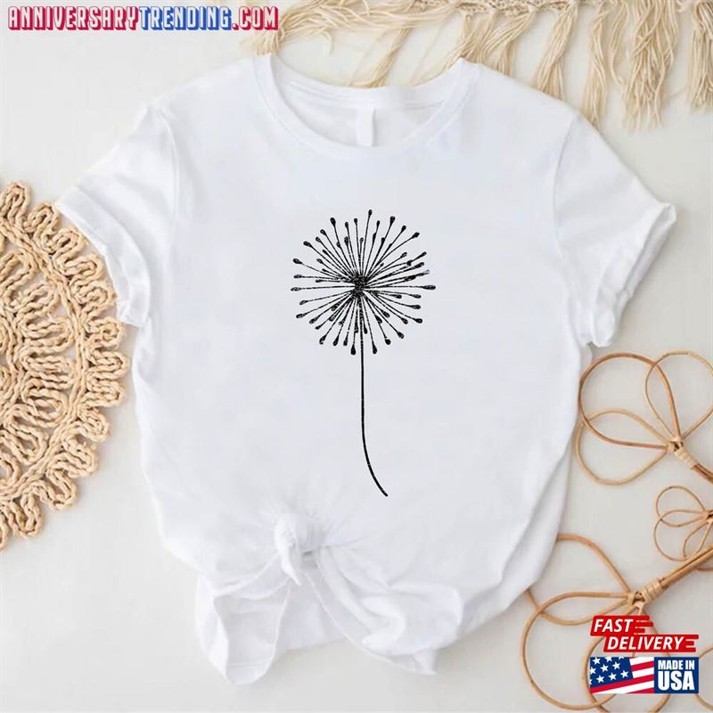 Dandelion T-Shirt Wildflower Shirt Womens Summer Clothing Hoodie Unisex – Bipubunny Store