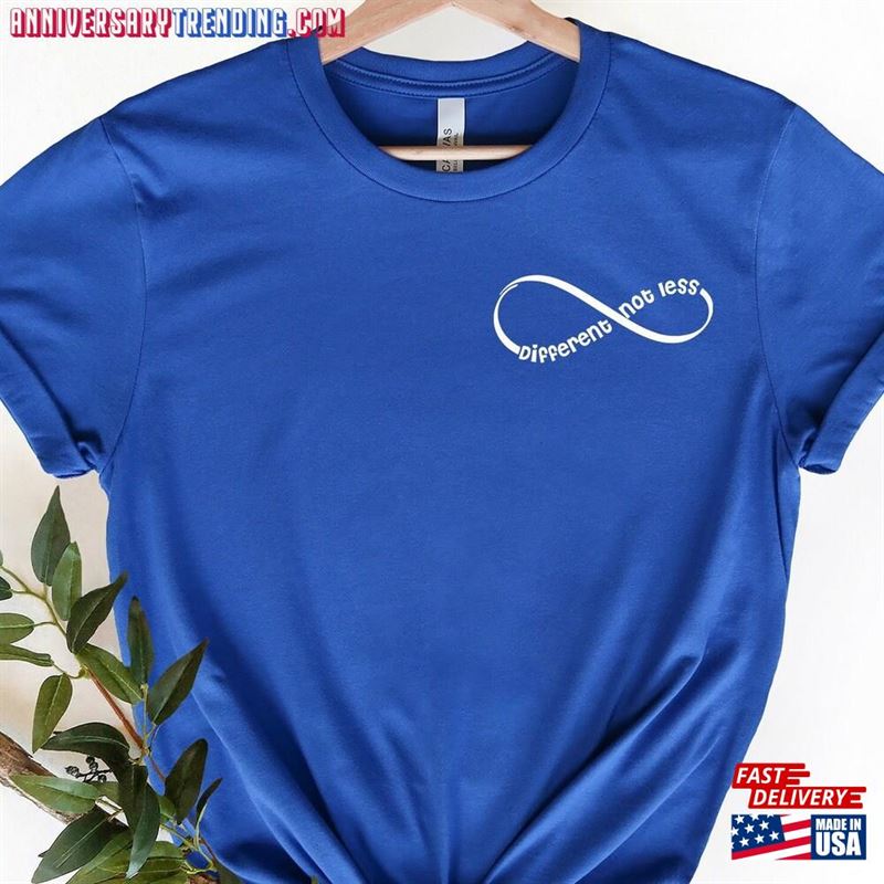 Different Not Less Autism T-Shirt Infinity Symbol Shirt Awareness Unisex Hoodie – Bipubunny Store