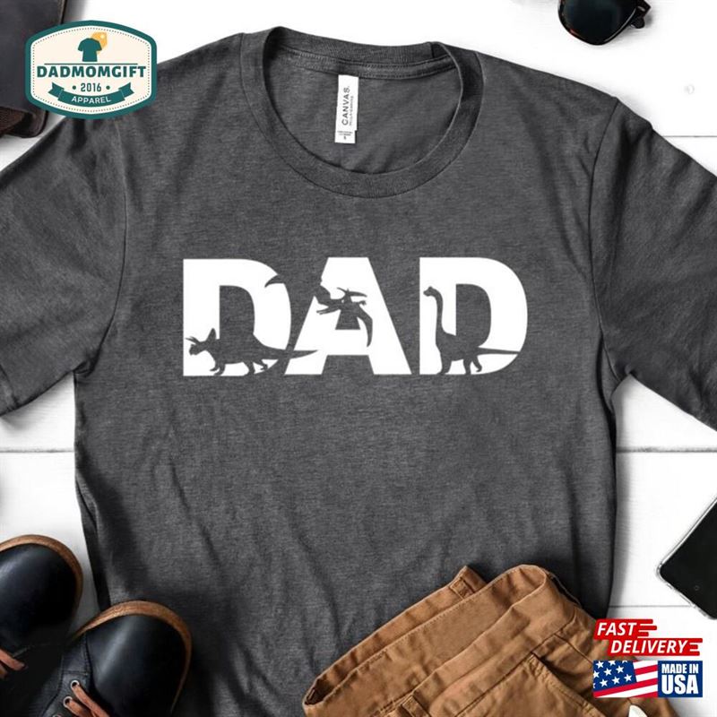 Dinosaur Dad Shirt Daddy Saurus Daddysaurus T-Shirt Classic Unisex