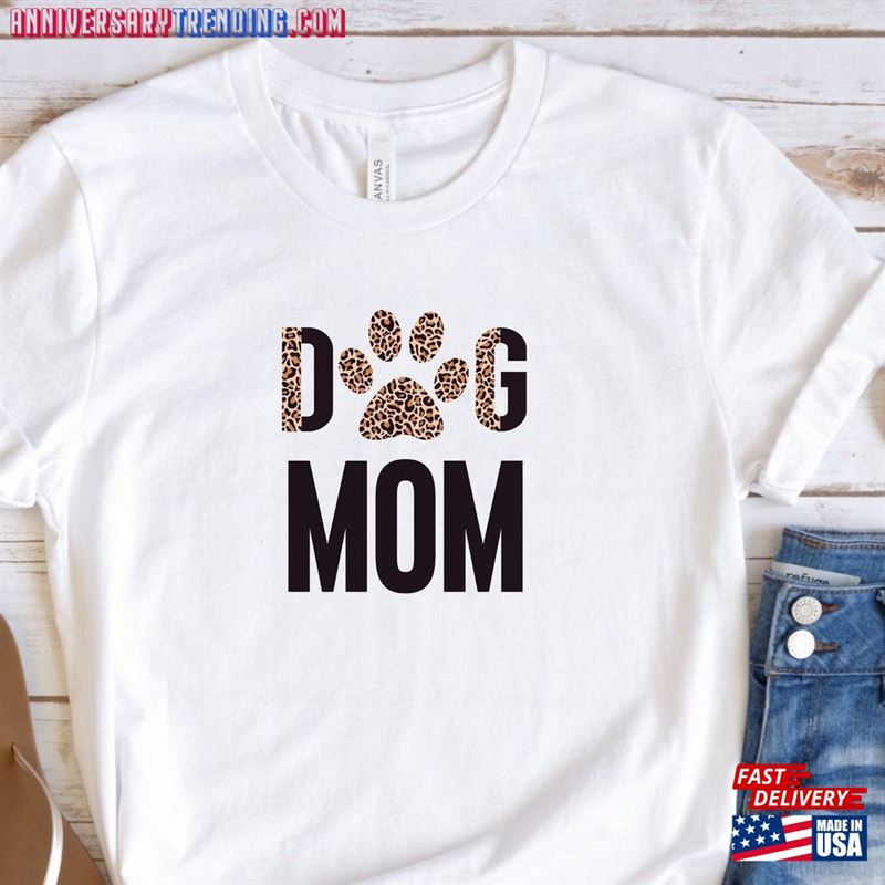 Dog Mom Shirt Leopard Print Gift Fur Mama Pet Lover T-Shirt Unisex Hoodie – Bipubunny Store