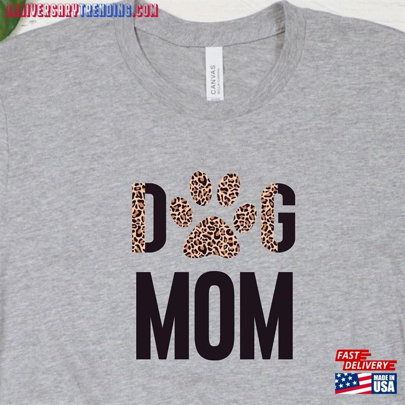 Dog Mom Shirt Leopard Print Gift Fur Mama Pet Lover T-Shirt Unisex Hoodie – Bipubunny Store