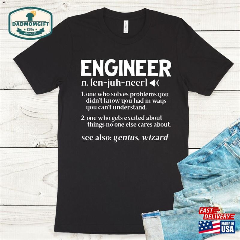 Engineer Definition Funny Retro T-Shirt Unisex Classic