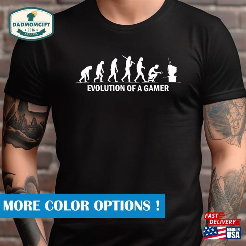 Evolution Of Men To Gamer Shirt Sweatshirt Unisex