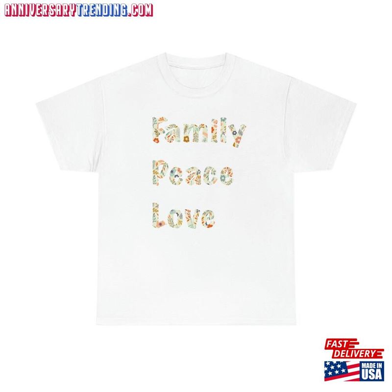 Family Peace Love Floral T-Shirt Hoodie – Bipubunny Store