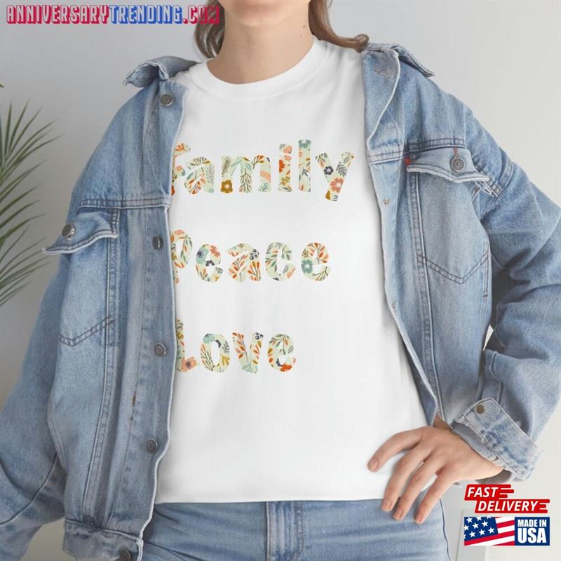 Family Peace Love Floral T-Shirt Hoodie – Bipubunny Store