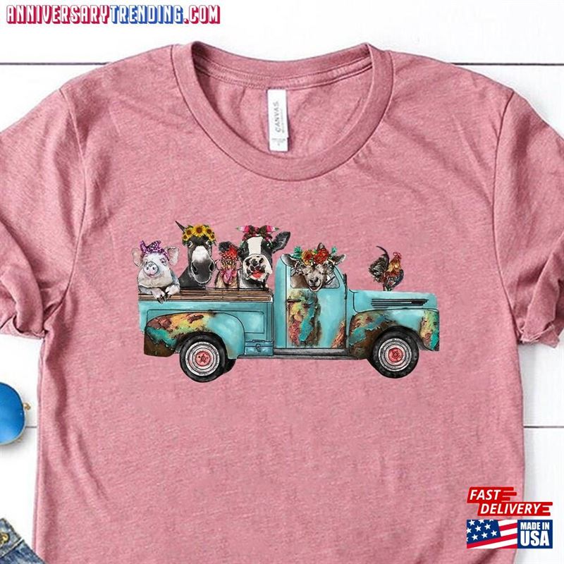 Farm Animal Truck Shirt For Birthday Gift Women Cute Classic Sweatshirt – Bipubunny Store