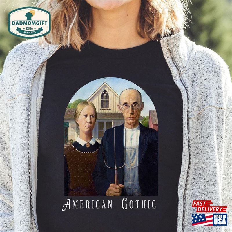 Farmer Couple Shirt American Gothic T-Shirt Grant Wood Art Hoodie Sweatshirt